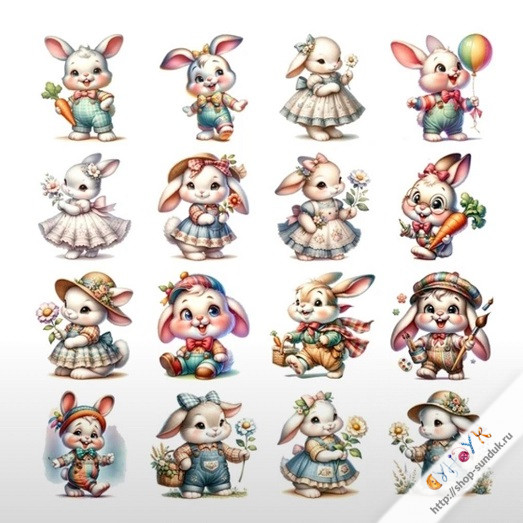 Термоаппликации "Зайчата" [3180297]